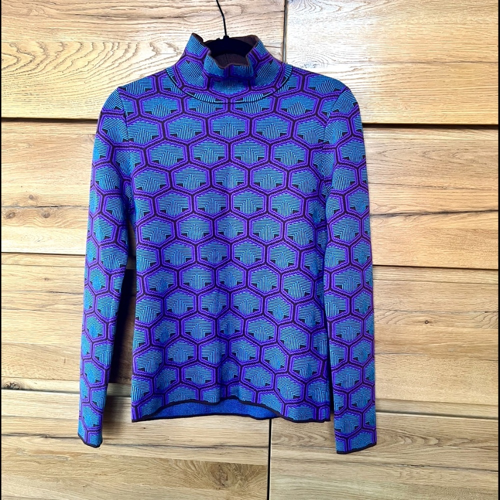 Tory Burch, Tory Sport Merino Jacquard Turtleneck